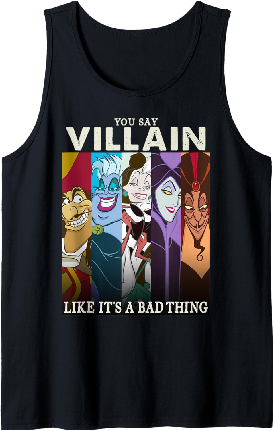 Disney Villains Colorful Group Shot Humor Camiseta sin Mangas