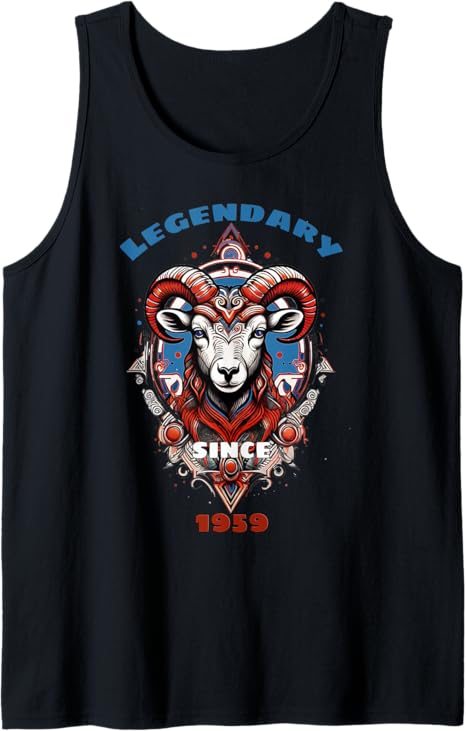 Legendary since 1959 Aries Birthday Anniversary Zodiac Sign Tank Top