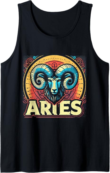 Aries Zodiac Sign Astrology Born In March April Birthday Tank Top