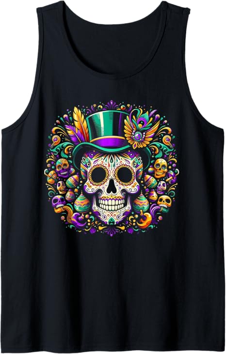 Mardi Gras Funny Sugar Skull Gifts T-shirt