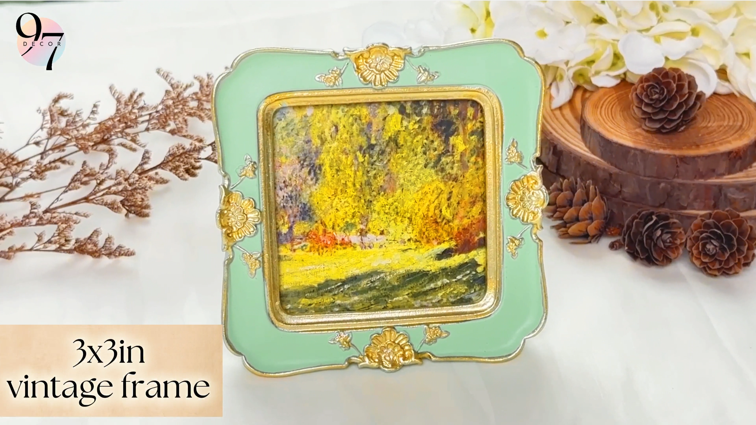 Amazon.com: 97 Decor Vintage Picture Frame 3x3, Sage Green and