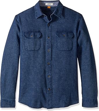 Indigo Waffle Button Down Shirt 
