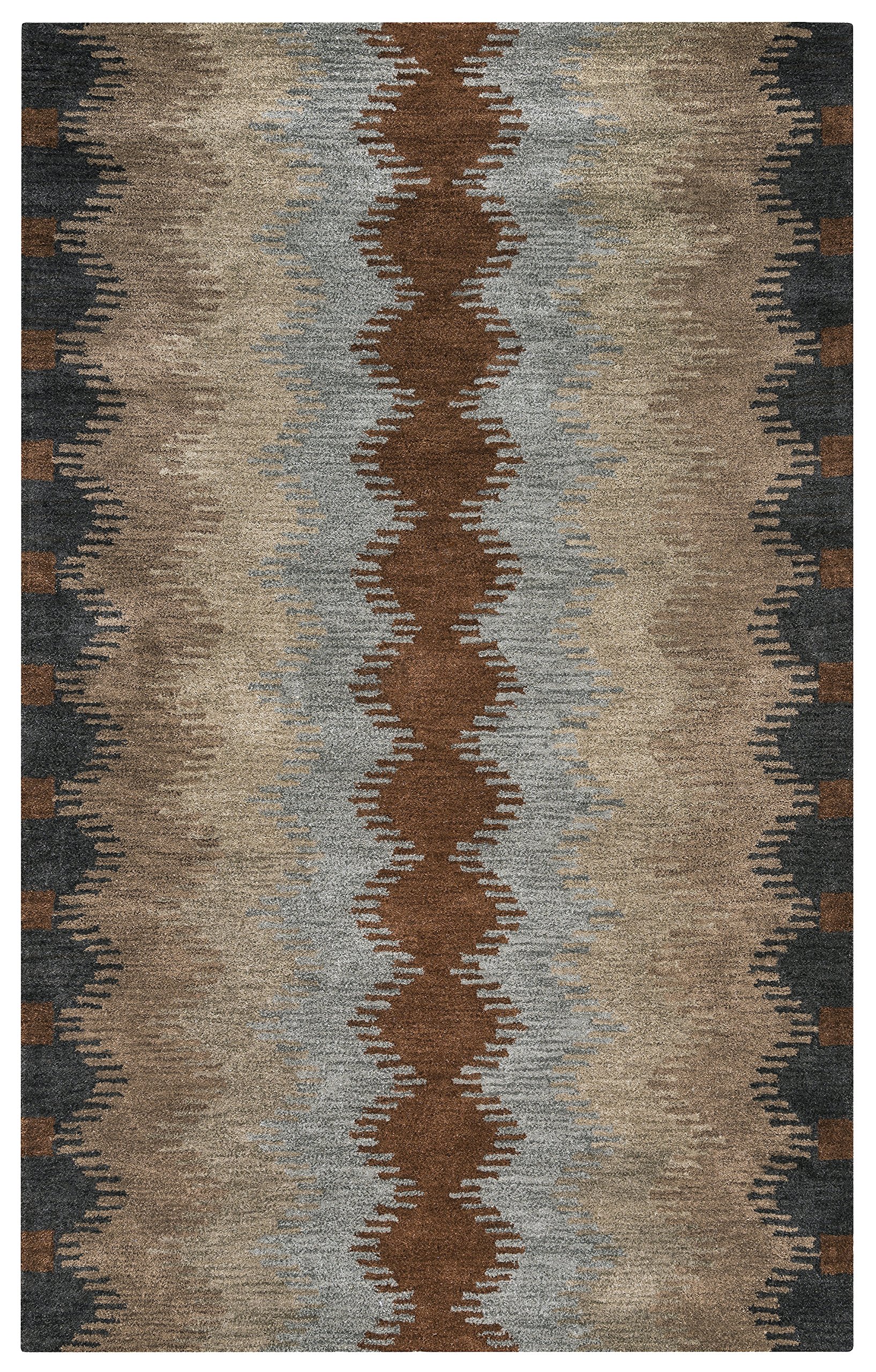 Rizzy Home | TL9250 | TumbleWeedLoft Collection | Southwest/Tribal Area Rug | 8' x 10' | Multi/Gray(Dark & Light)/Rust/Khaki/Light Brown