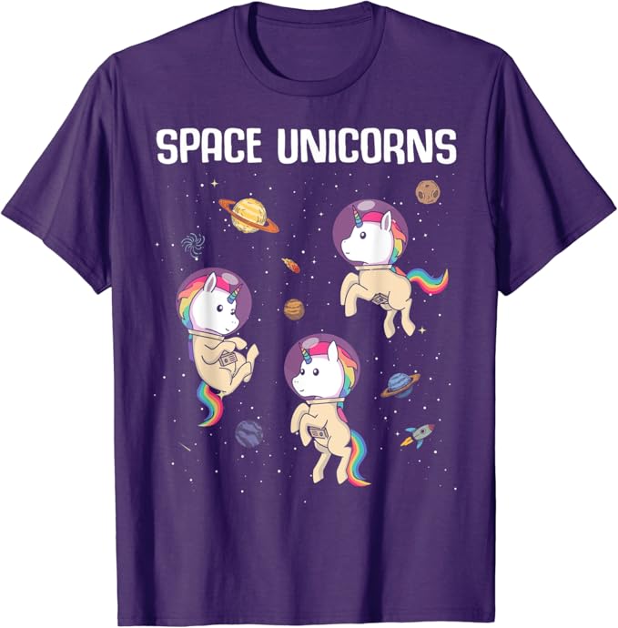 Camisa Unicornio Espacial, Divertido Astronauta Planeta Unicornio Camiseta