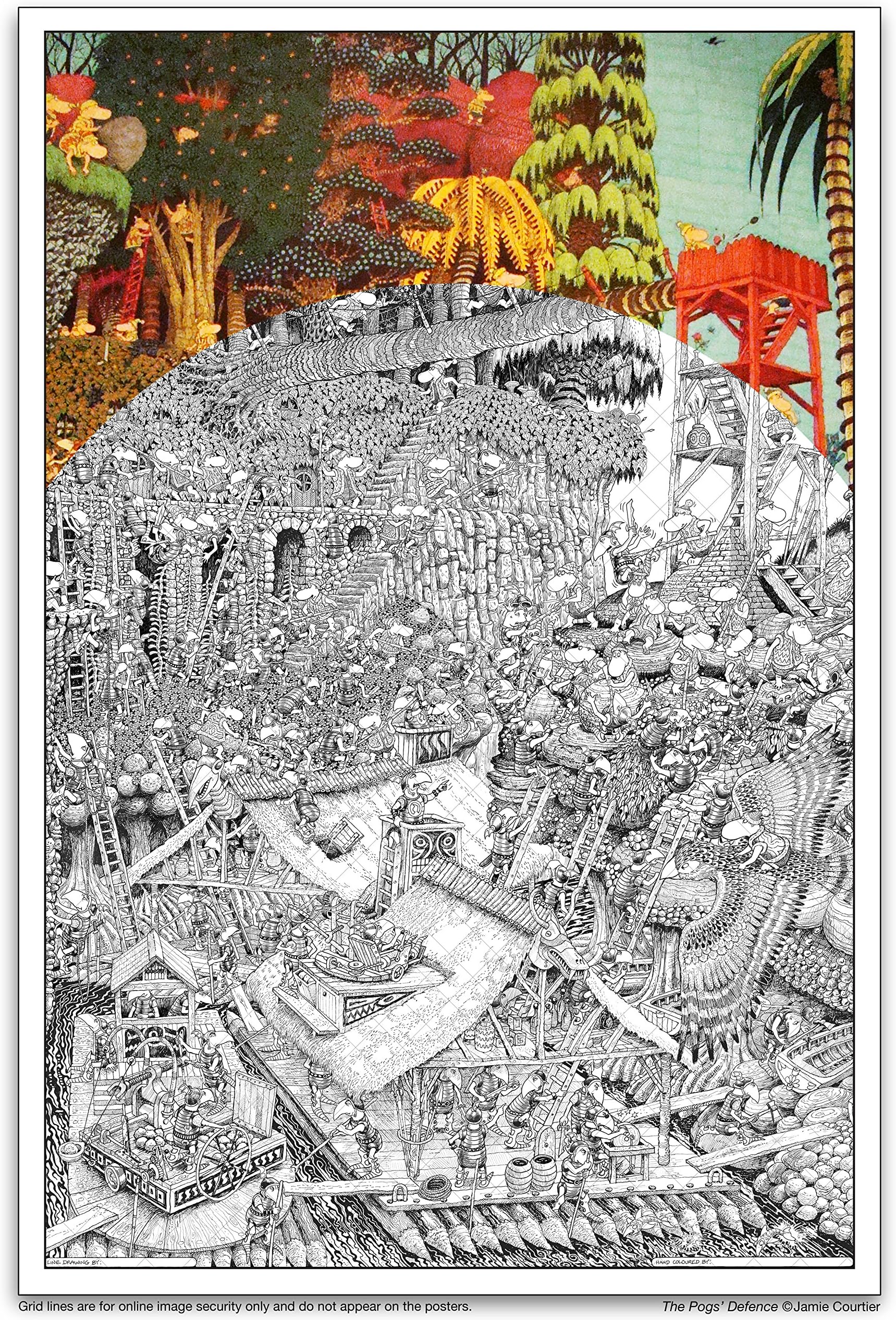 wildergorn Color in Posters by Jamie Courtier - The Pogs' Defence - Giant Coloring Poster 27" x 40"