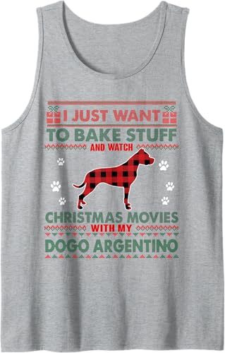 Miniatura 6 de Christmas Movies Dogo Argentino Dog Ugly Christmas Sweater Tank Top