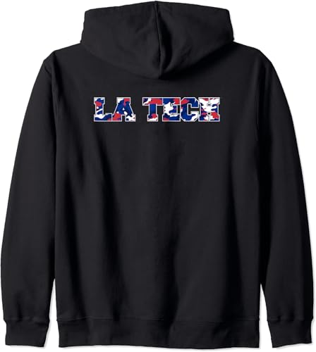 Louisiana Tech Bulldogs - Sudadera con capucha y cremallera, Negro -