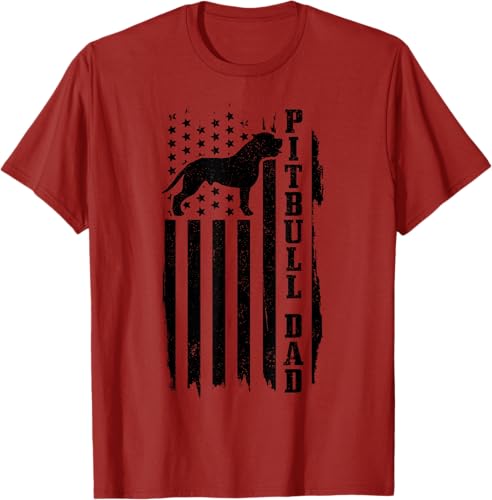 Miniatura 4 de Pitbull Dad - Camiseta para hombre diseño de bandera americana diseño patriótico Pitbull gris S