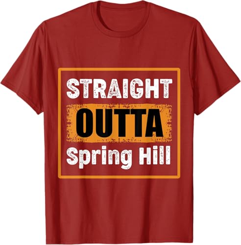 Miniatura 11 de Straight Outta Spring Hill Tennessee USA Vintage Humor T-Shirt Black,Navy Blue,Asphalt Grey,Slate Grey,Cranberry Red,Red,Kelly Green,Brown,Olive