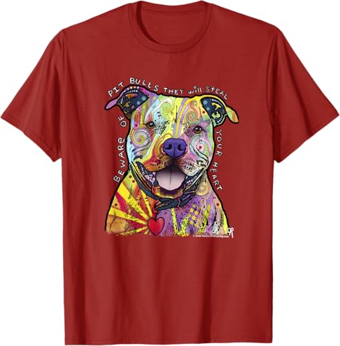 Miniatura 13 de Beware Of Pit Bulls, Dean Russo Pitbull Original - Dog Lover T-Shirt Black,Navy Blue,Asphalt Grey,Slate Grey,White,Cranberry Red,Kelly Green,Olive