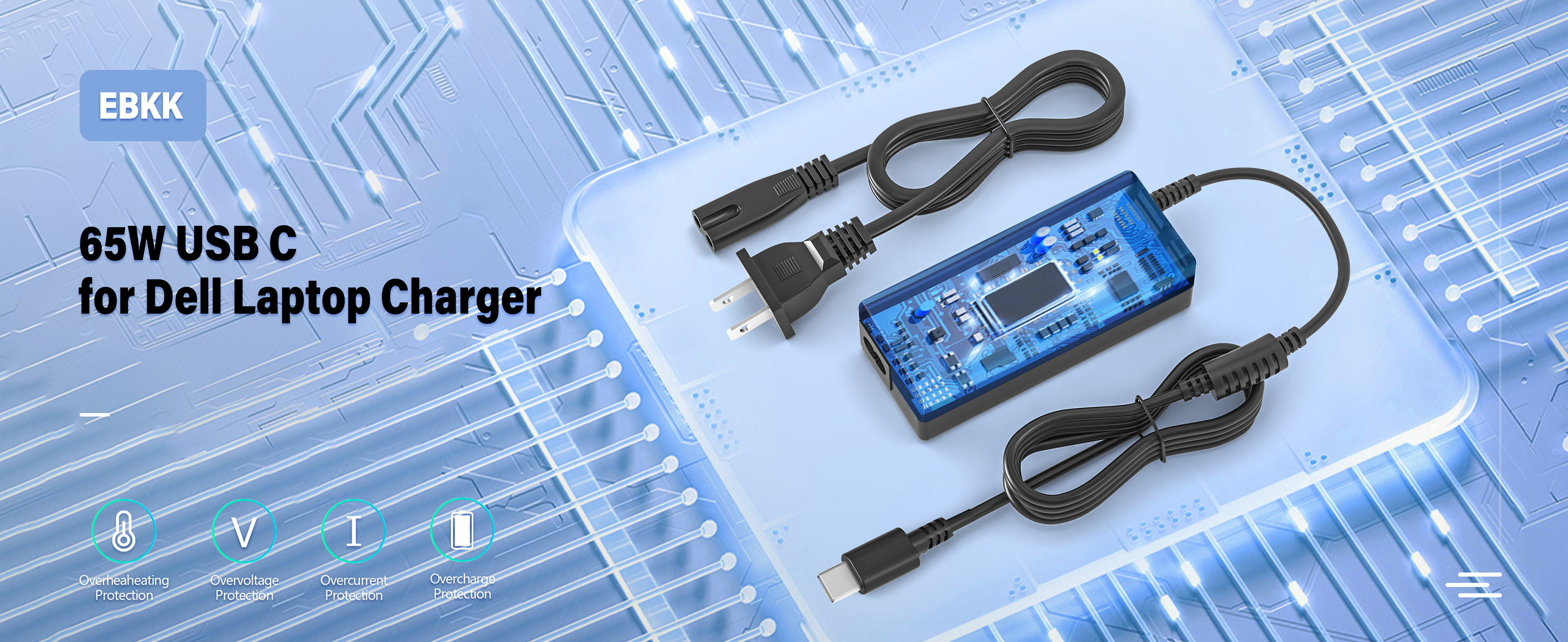 Cavo Di Ricarica USB-C 65 W Per Dell Pro, Inspiron, Latitude E XPS – Ricarica Veloce E Compatibilità Ampia