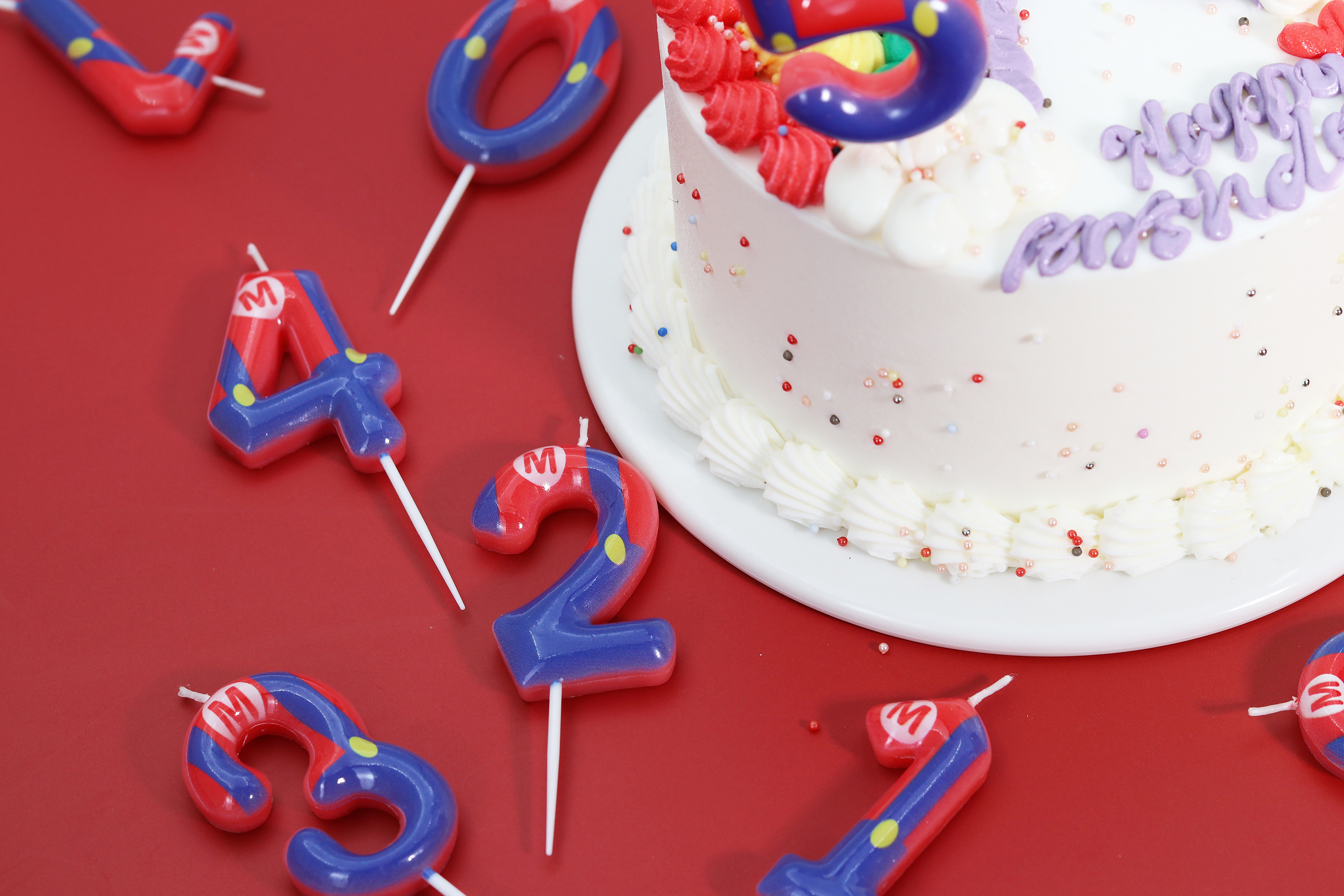 Cartoon Number Birthday Candle - Red White Blue Hero Style 0-9 Cake Topper For Kids Parties (Number 3) - View #9