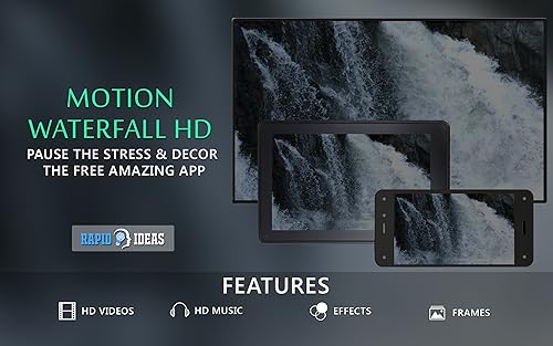 cachoeira free motion HD - decore seu quarto com belas paisagens na sua TV HDR 4K, TV 8K e dispositi