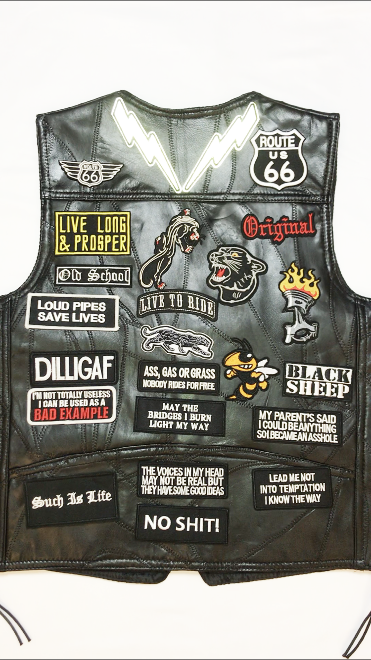 Amazon.com: Cute-Patch Old School Biker Vest Embroidered Iron on 
