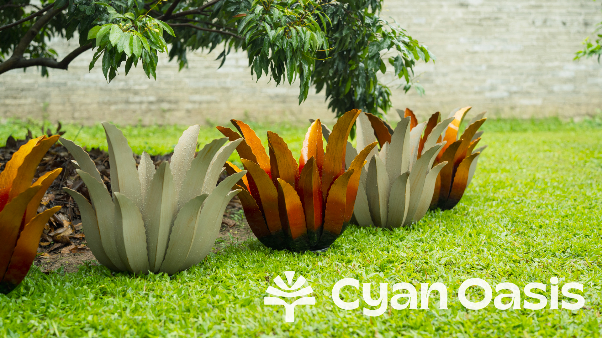 Amazon.com : Cyan Oasis Metal Agave Plant Outdoor Decor, 17
