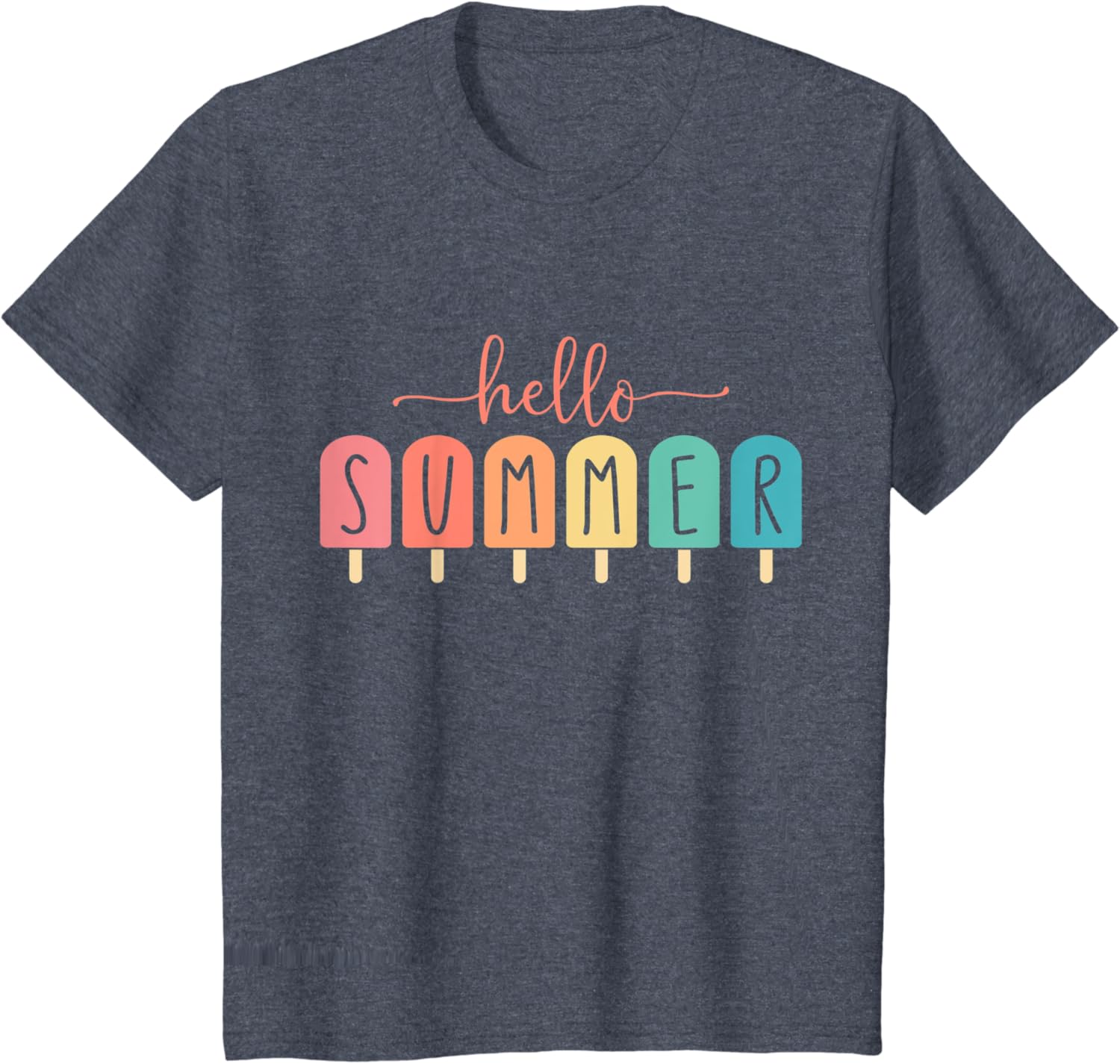 Hello Summer Vacation Ice Cream Popsicle Ice Lolly Gift T-Shirt