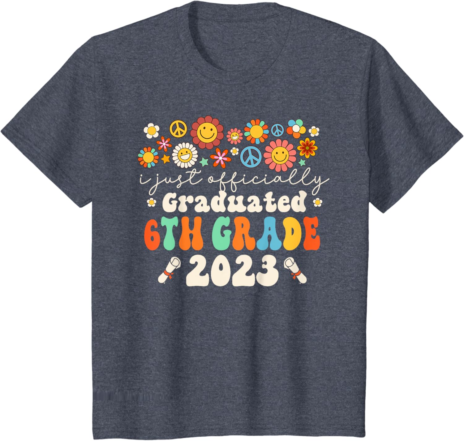 I Officially Graduated 6th Grade 2023 Graduation Groovy T-Shirt