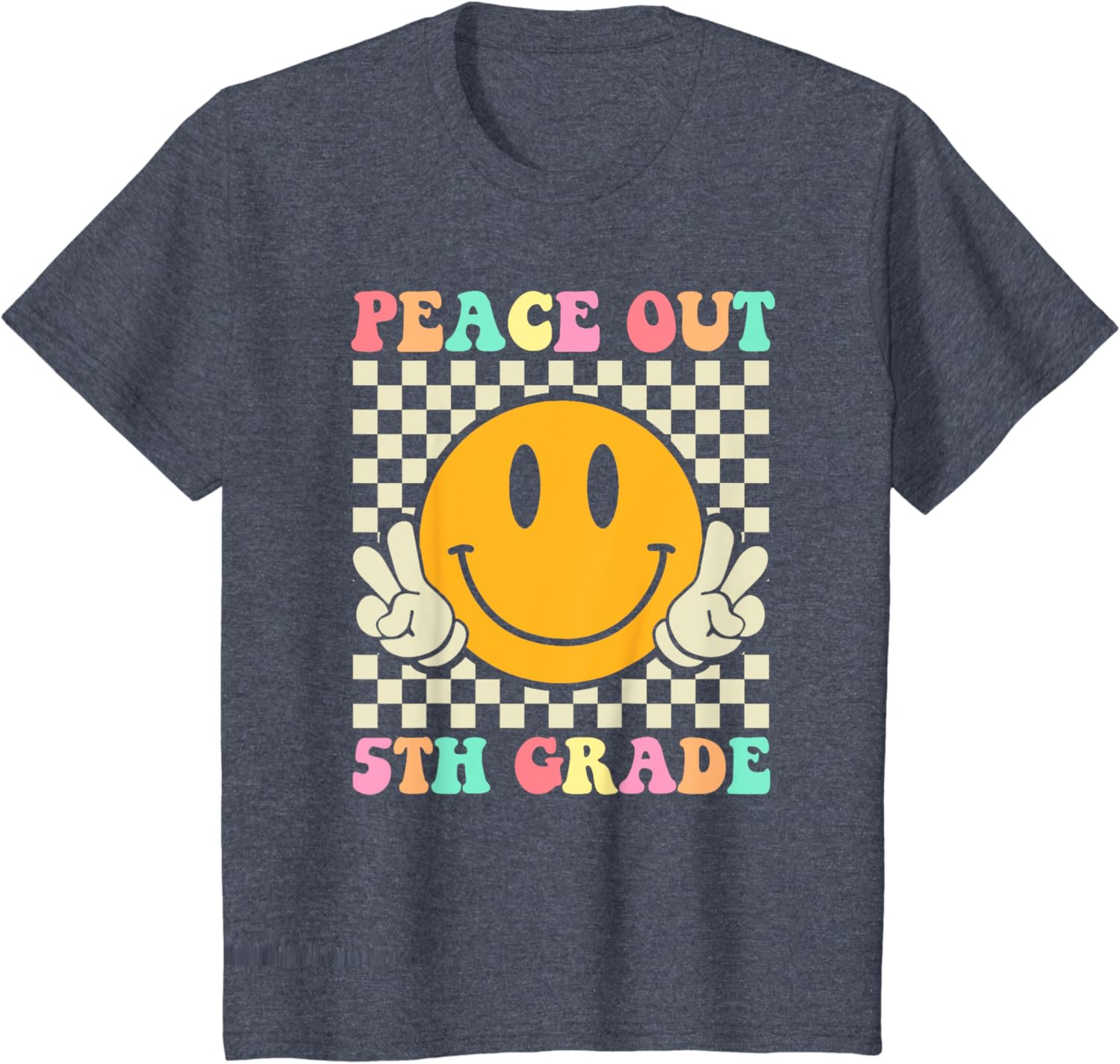 Hippie Peace Out 5th Grade Teacher Kids Last Day Of School T-Shirt