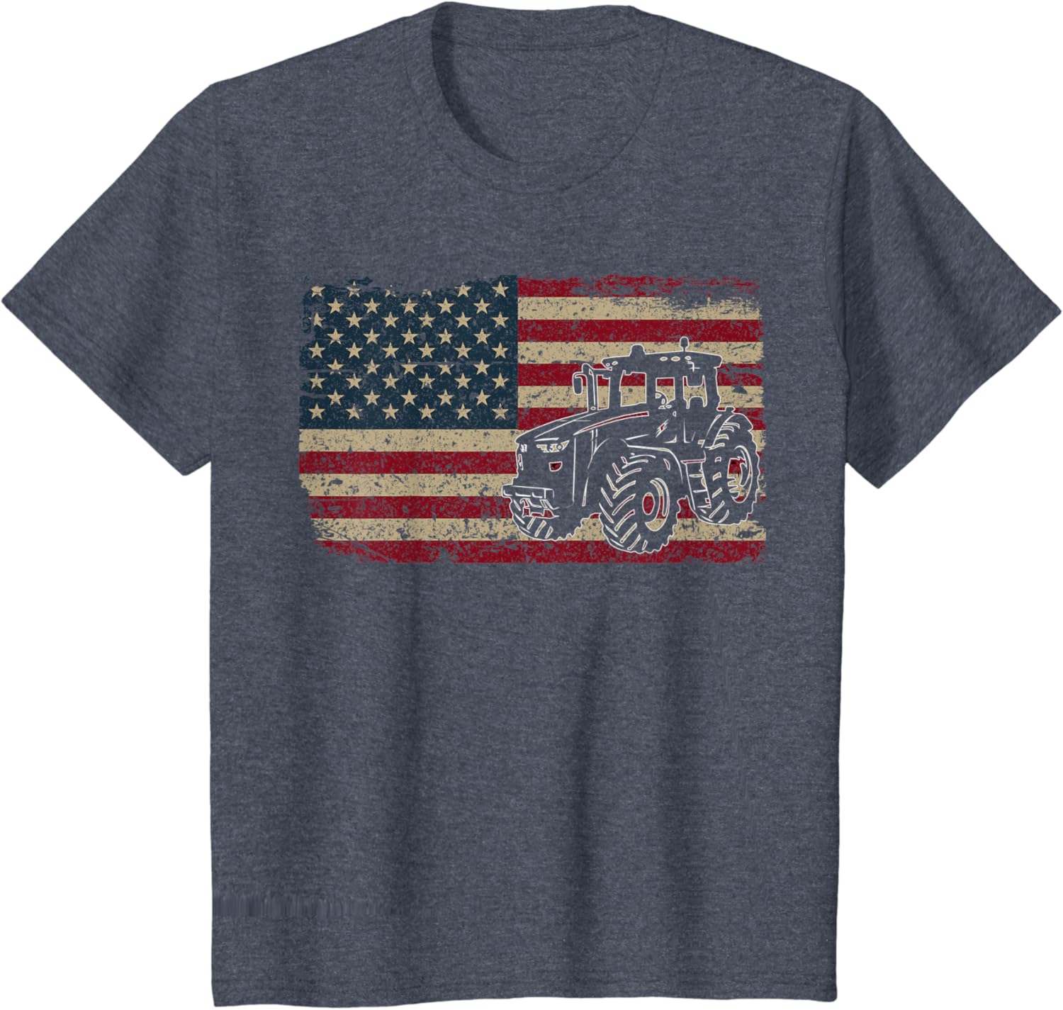 Farm Tractors USA Flag Patriotic Farming Gift T-Shirt