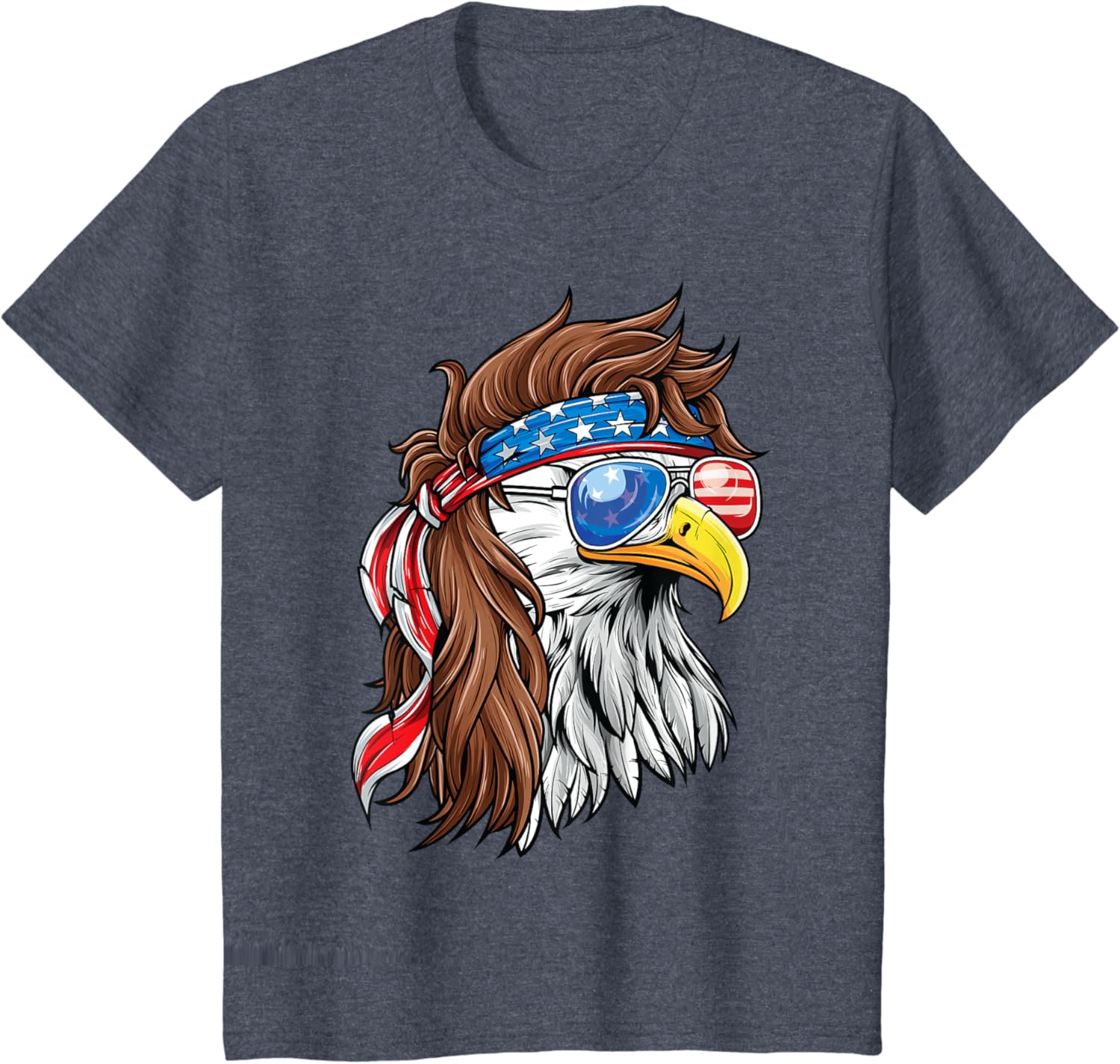 Patriotic Bald Eagle Mullet USA American Flag 4th of July T-Shirt
