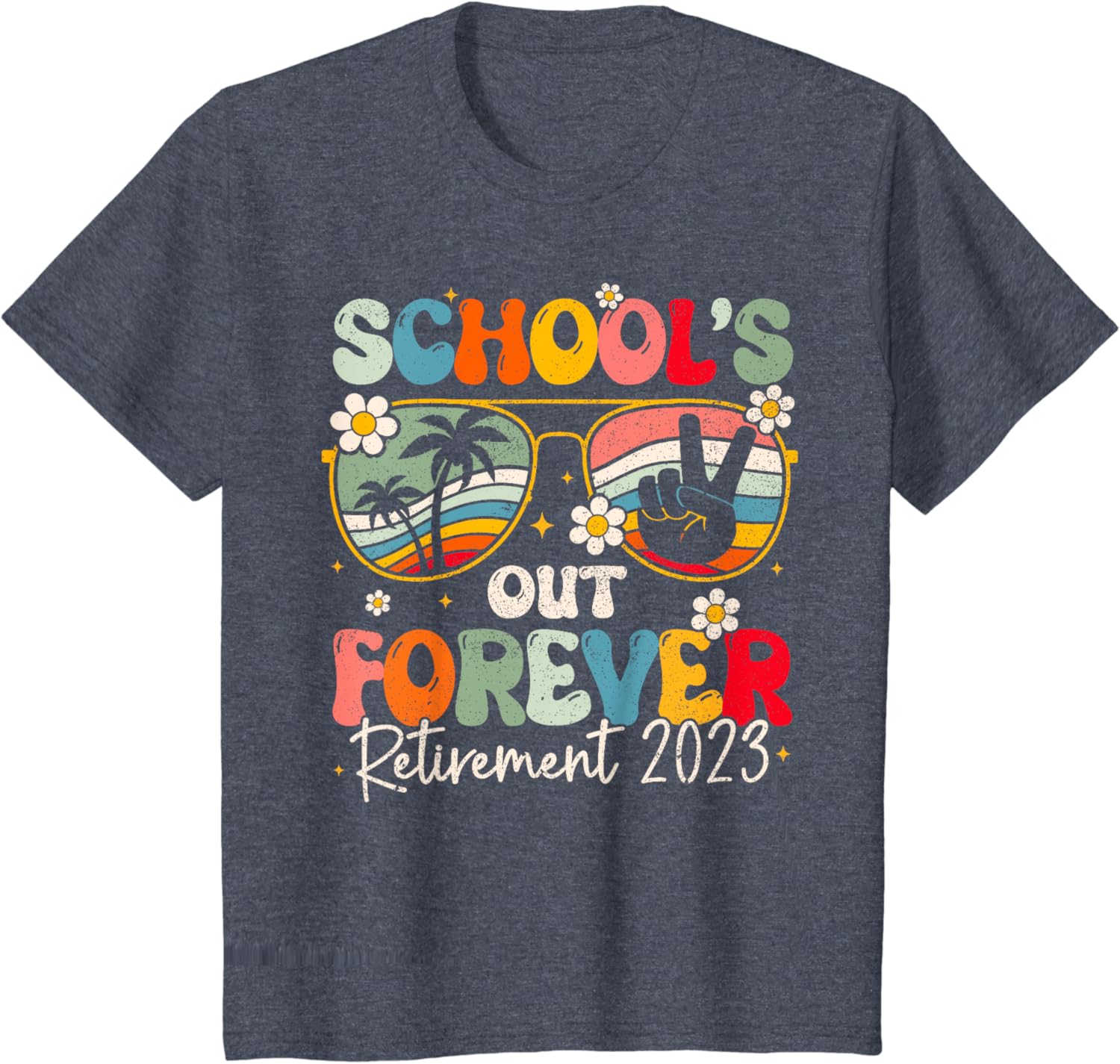 Groovy School's Out Forever Retirement Teacher Retired 2023 T-Shirt