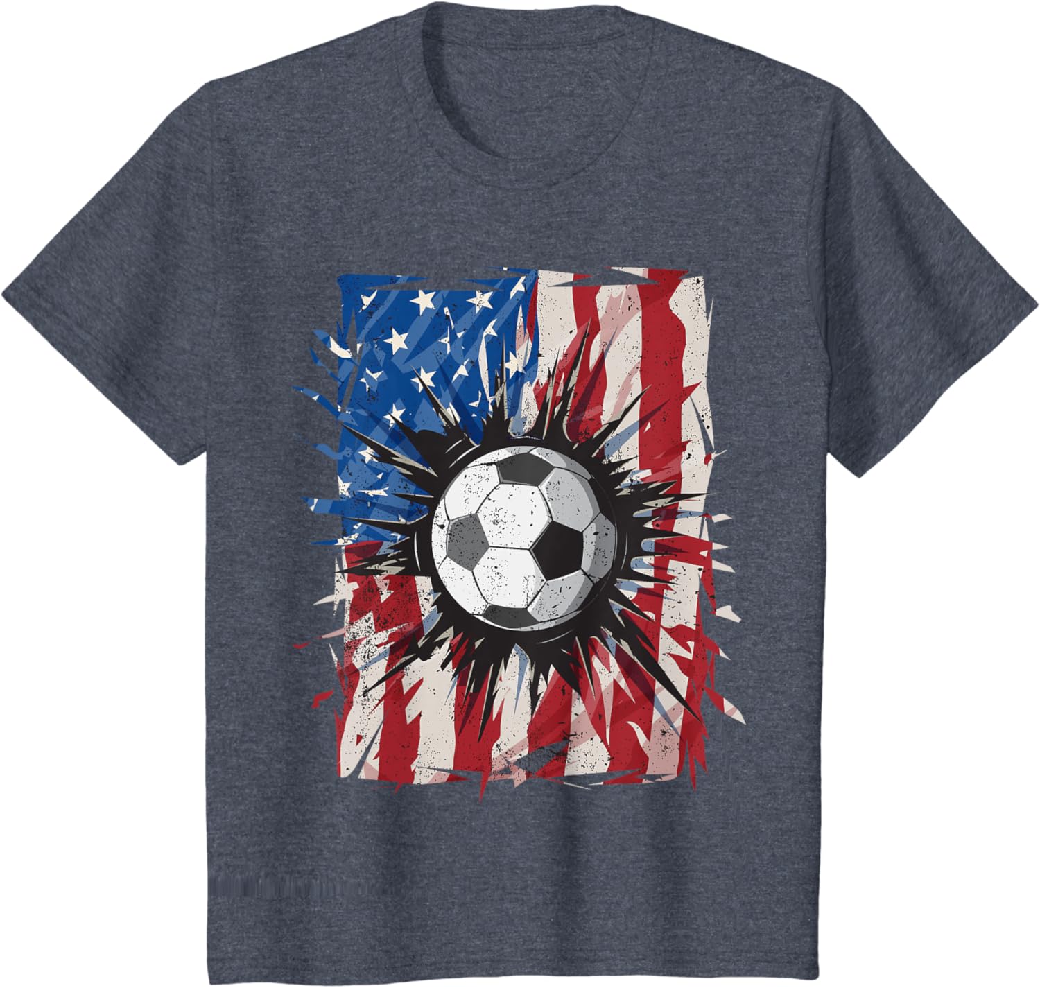 Patriotic Soccer 4th of July Men USA American Flag Boys T-Shirt