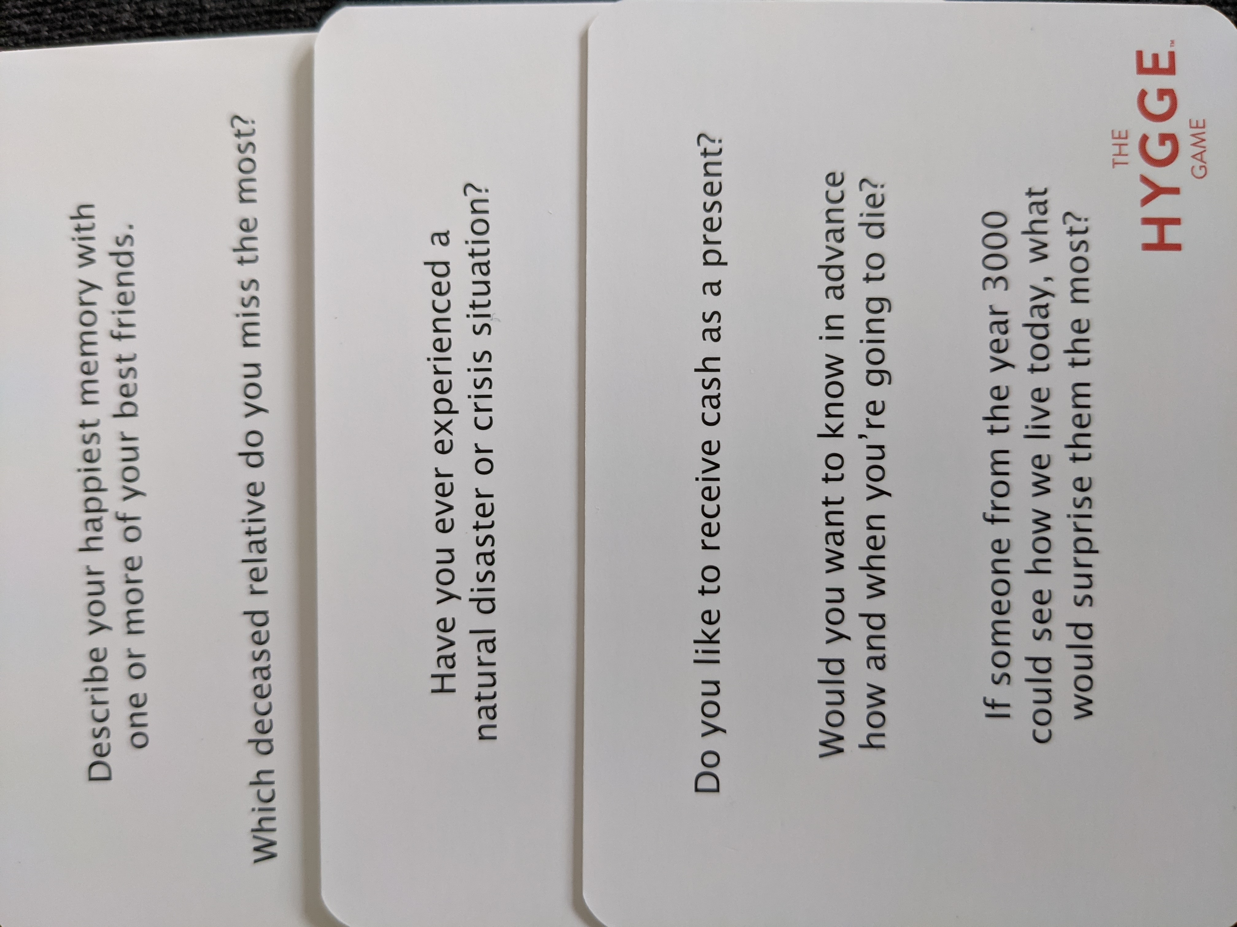 Great prompts, heavy questions