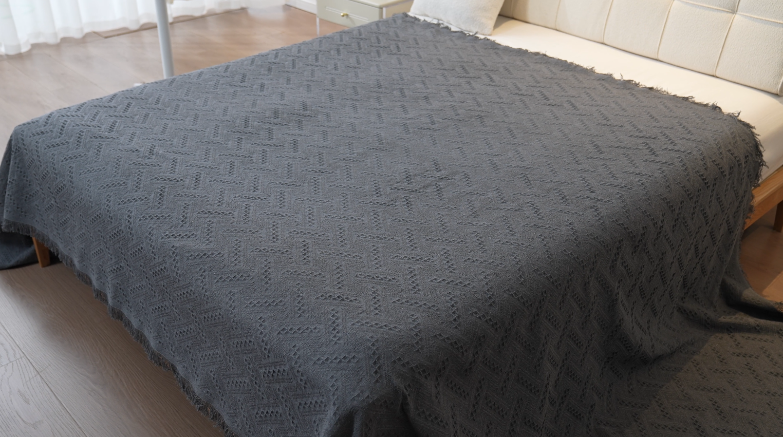 Housse De Canapé Réversible 180x230 Cm - Polyester, Lavable, Motif Décoratif Gris - 10