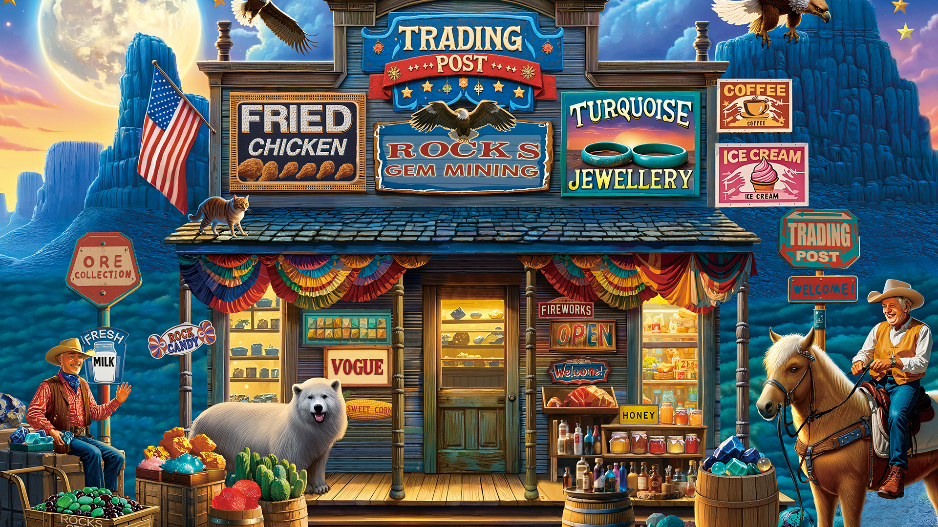 Rocorose Puzzle 1000 Teile – Trading Post Motiv Für Erwachsene