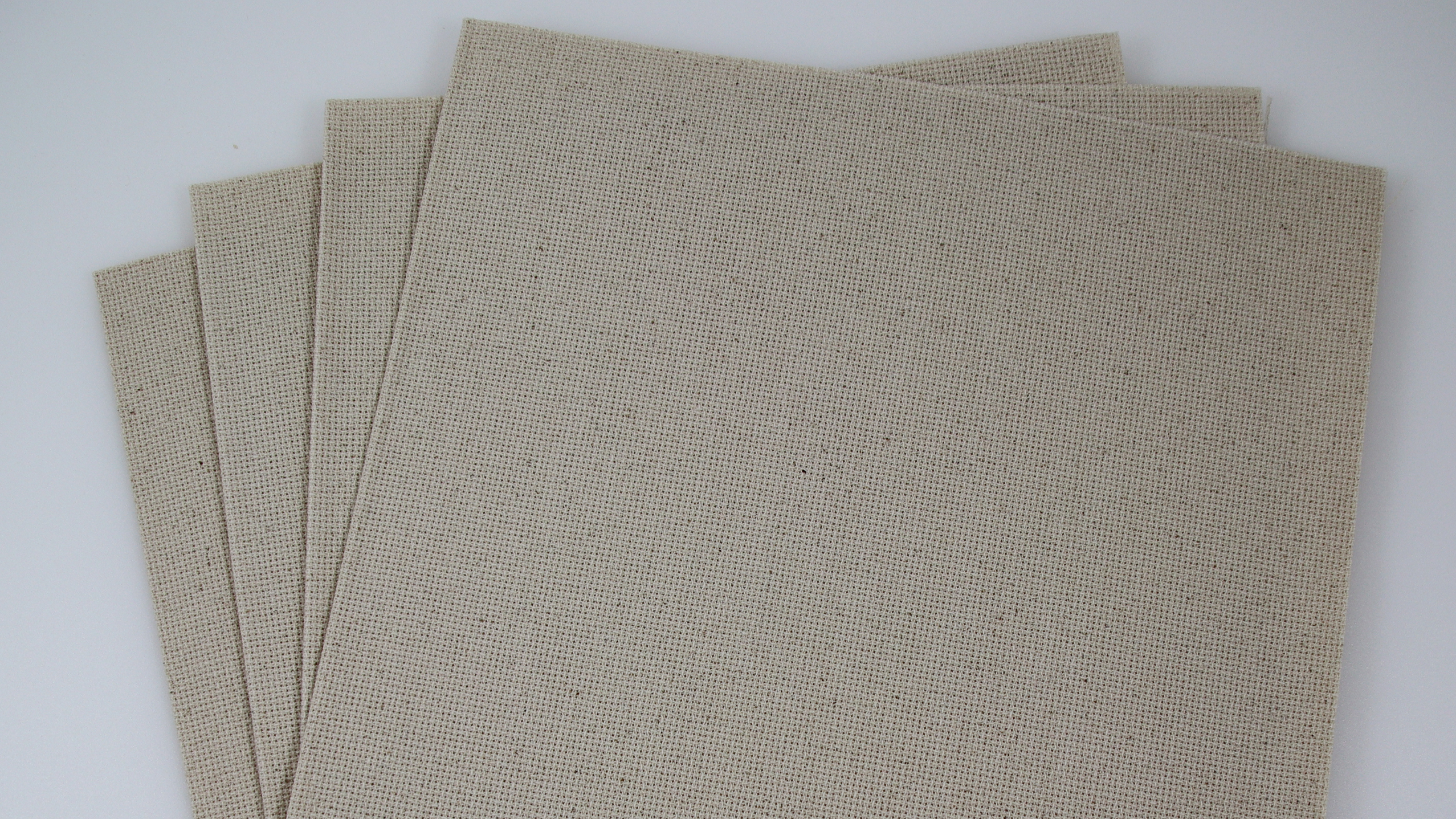 Image of KCS 4 /6 pc of 12 inch x 18 inch 18CT Counted Cotton Aida Cloth Cross Stitch Fabric (4 pc, Oatmeal)