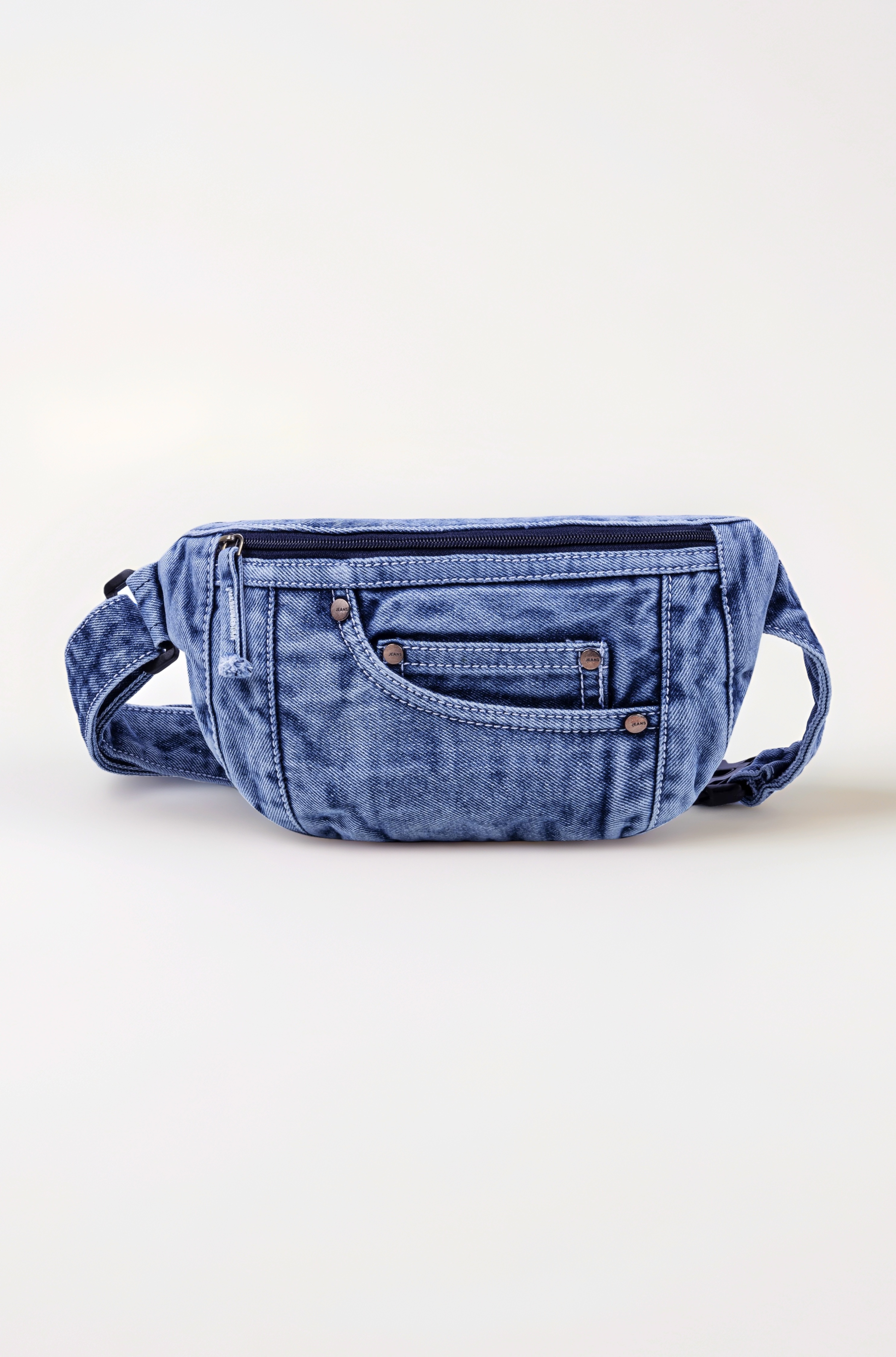 Premium Denim Fanny Pack | Upcycled Waist Bag for Men & Women | Adjustable Slim Chest Bag | Eco-Friendly Lightweight Jeans Waist Pouch (Style 1)