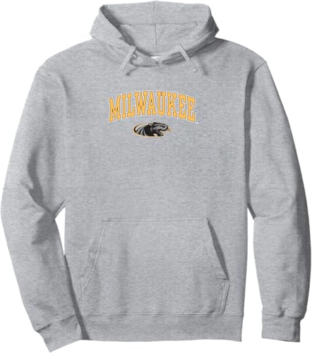 Miniatura 3 de Sudadera con capucha de Wisconsin Milwaukee Panthers Arch Over con licencia oficial, Negro -