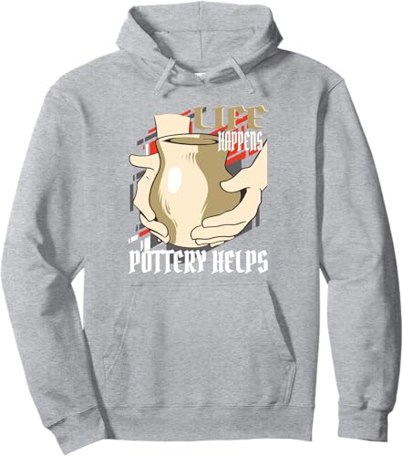 Miniatura 3 de Life Happens - Pottery Helps  Ceramics Artiste Pullover Hoodie