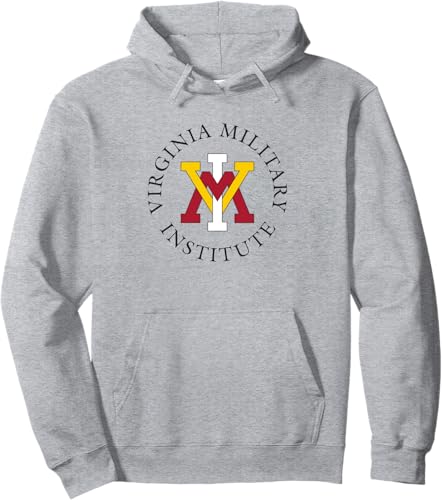 VMI Keydets Stamp Heather Gray - Sudadera con capucha con licencia oficial, Gris
