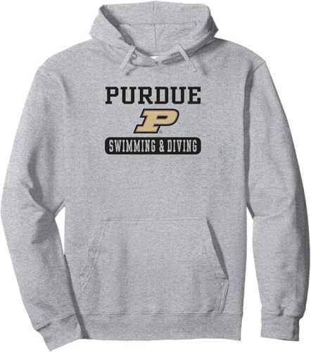 Purdue Boilermakers - Sudadera con capucha con logotipo de natación y buceo, Gris