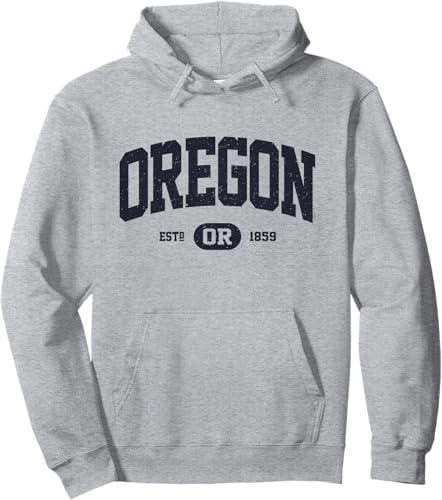 Navy Retro Vintage Oregon Pullover Hoodie