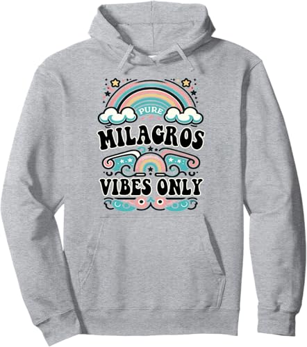 Miniatura 3 de MILAGROS Vibes Only Cute Retro Girls MILAGROS Name Pullover Hoodie