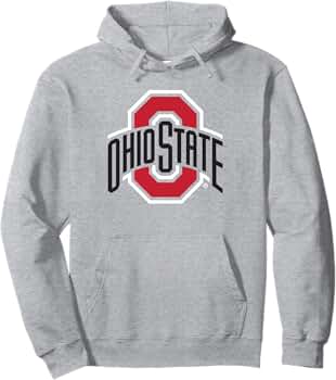 Ohio State Buckeyes Mens Icon Logo Officially Licensed Long Sleeve Gray Pullover Hoodie