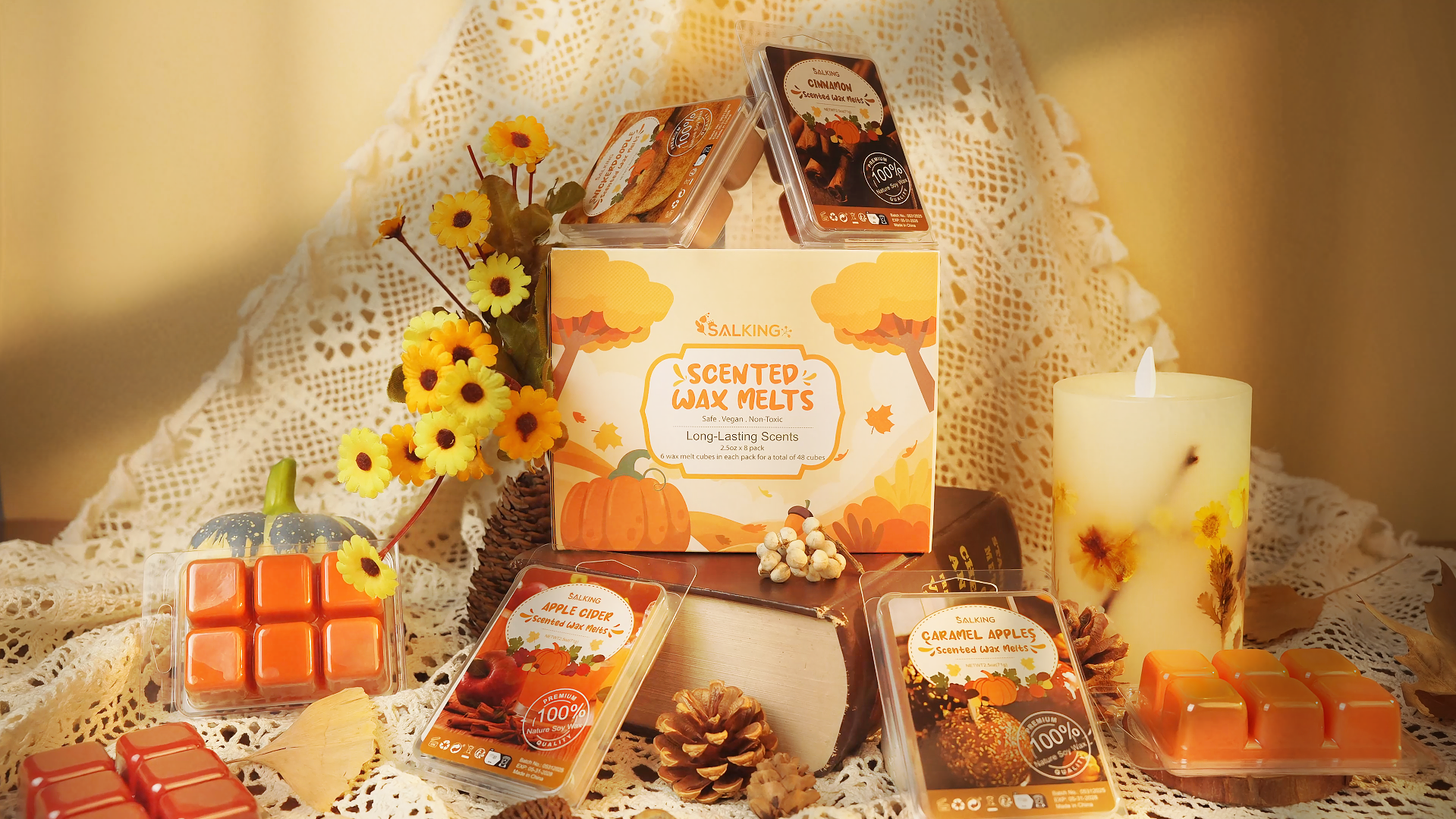 Amazon.com: Autumn Scented Wax Melts, Fall Soy Wax Melts Gift Set