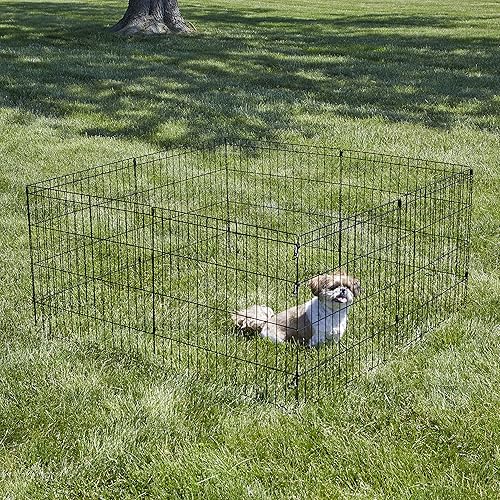Vista 20 de New World Pet Products - Cerco de metal plegable para ejercicio y parque de juegos para mascotas, Medium Dog Pen: 30-Inch, Negro
