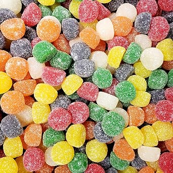 Candy Retailer Gum Drops 2 Lb - Sugar Sanded Gumdrops in Cherry, Orange, Licorice, Lime, Lemon and Pineapple Flavors