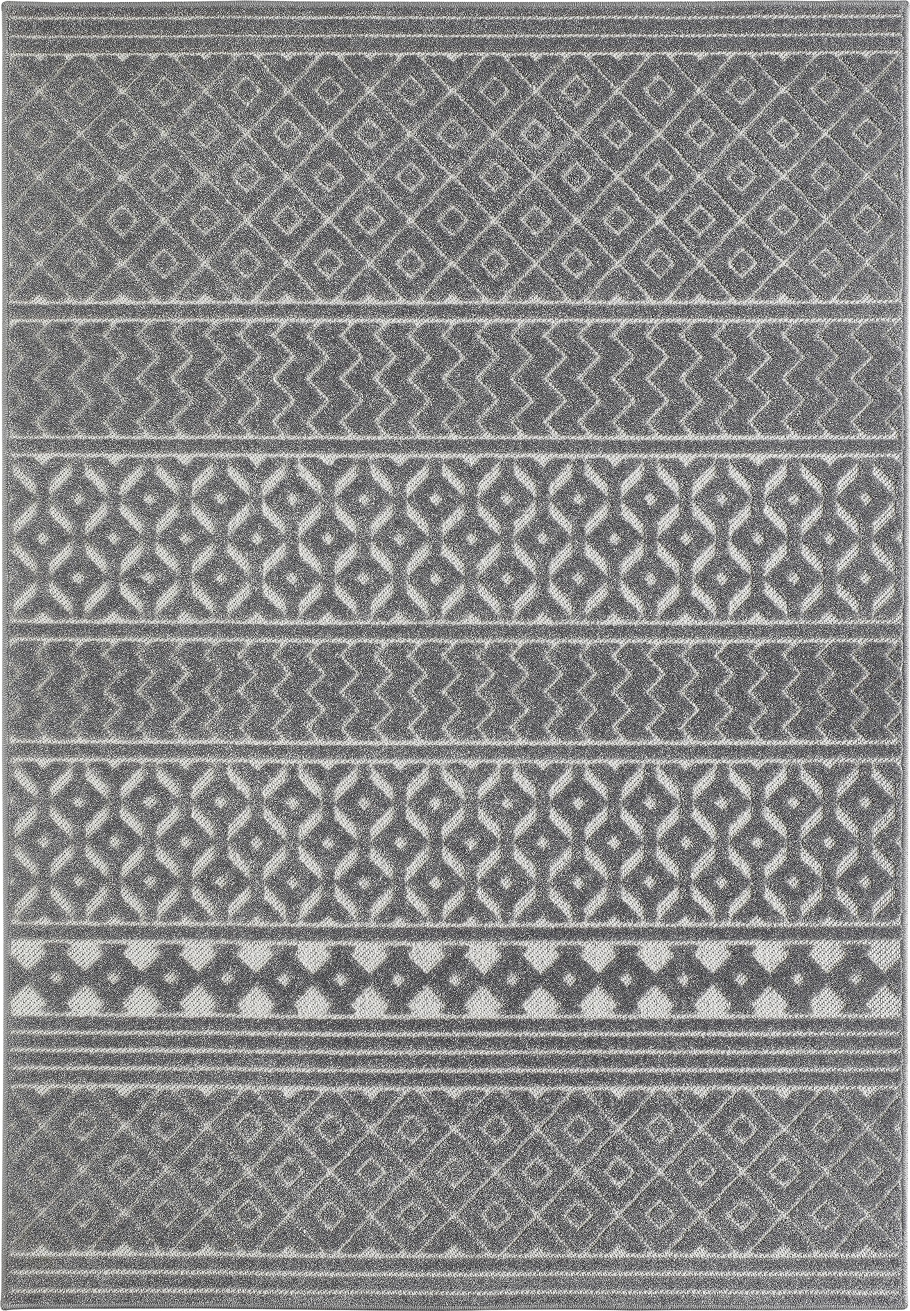 Tapis de salon gris Layton facile à nettoyer, fini les taches tenaces 120x170