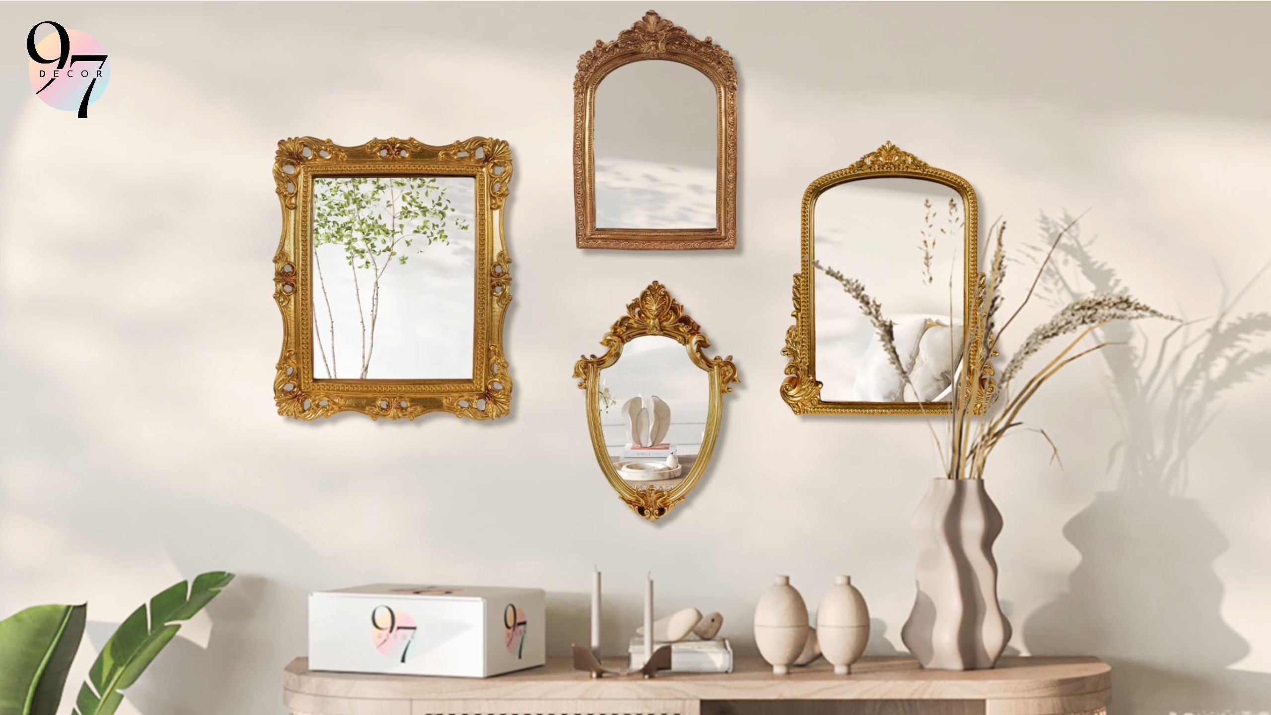 Amazon.com: 97 Decor Antique Gold Wall Mirror Vintage Decor