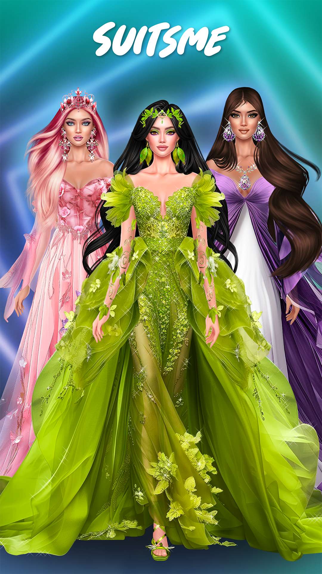 green emerald velvet dress SUITSME: Fashion dress up and makeup games. Design clothes and create your  dream outfit for the model makeover