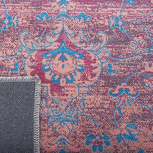 Miniatura 7 de SAFAVIEH Serapi Collection - Alfombra de área de 9 x 12 pies, color dorado y azul, no desprende pelusa, lavable a máquina y antideslizante, ideal