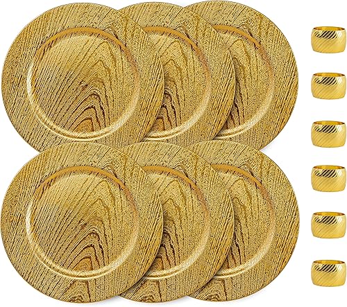 Platos redondos y elegantes de 13 pulgadas con servilleteros a juego, bodas, cenas, eventos. Elige entre nuestra variedad de estilos y cantidades