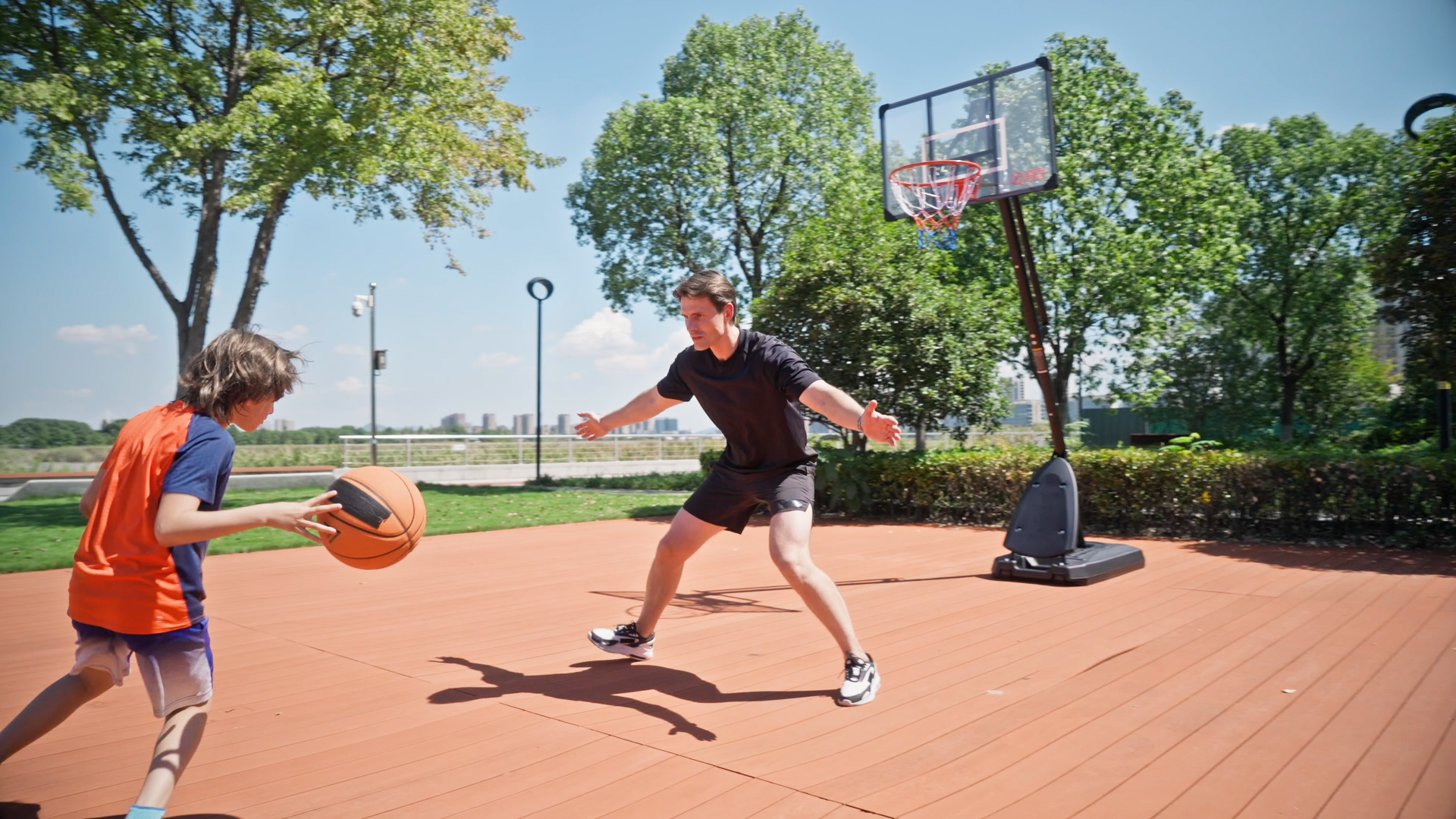 Canestro Da Basket Regolabile SPORTNOW - Altezza 236-293 Cm, Con Ruote, Base Riempibile, Per Interno/esterno