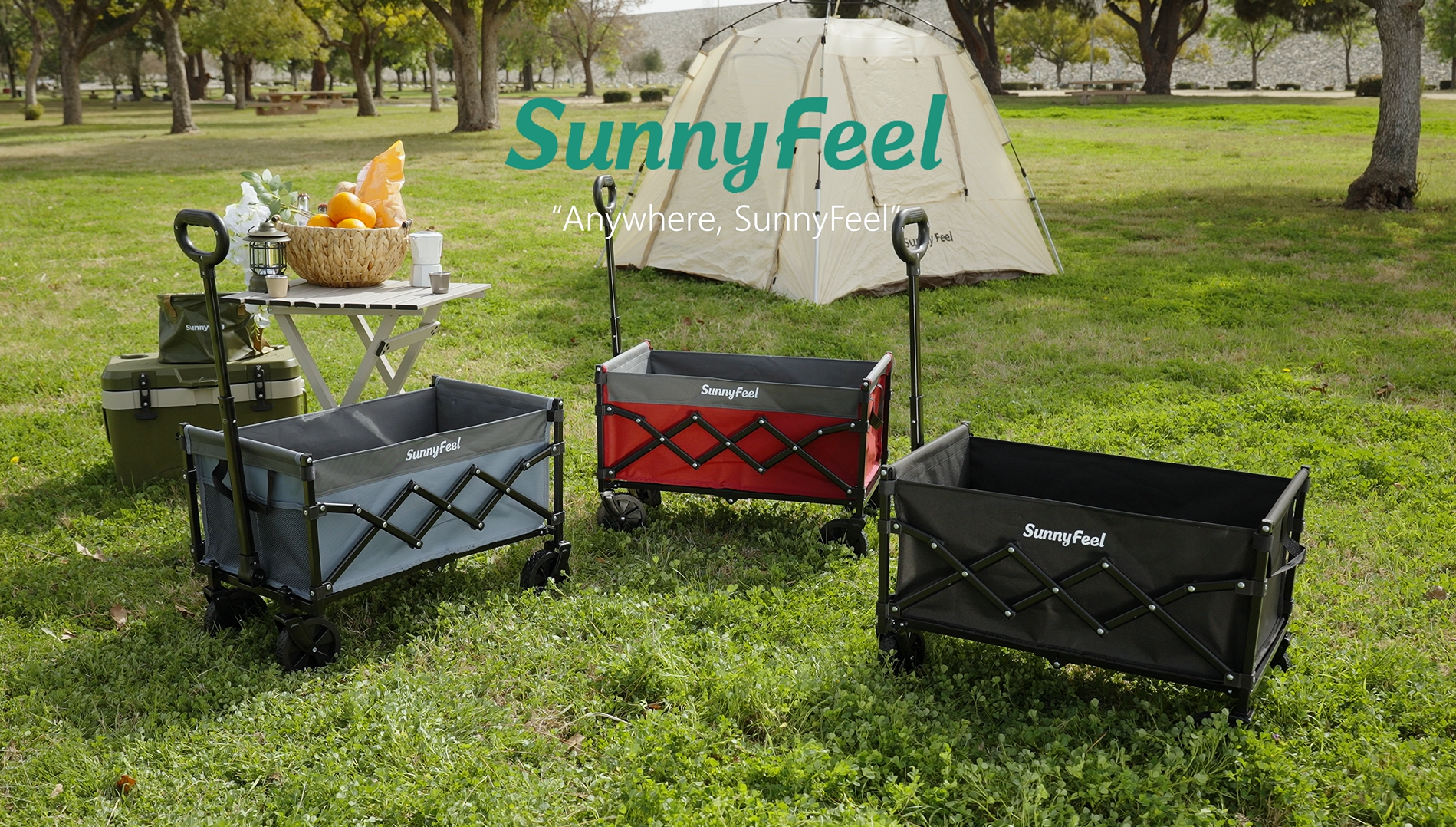 A Fantastic Go-Cart　AFGCコンピ SunnyFeel Collapsible Wagon, Ultra-Compact & Lightweight