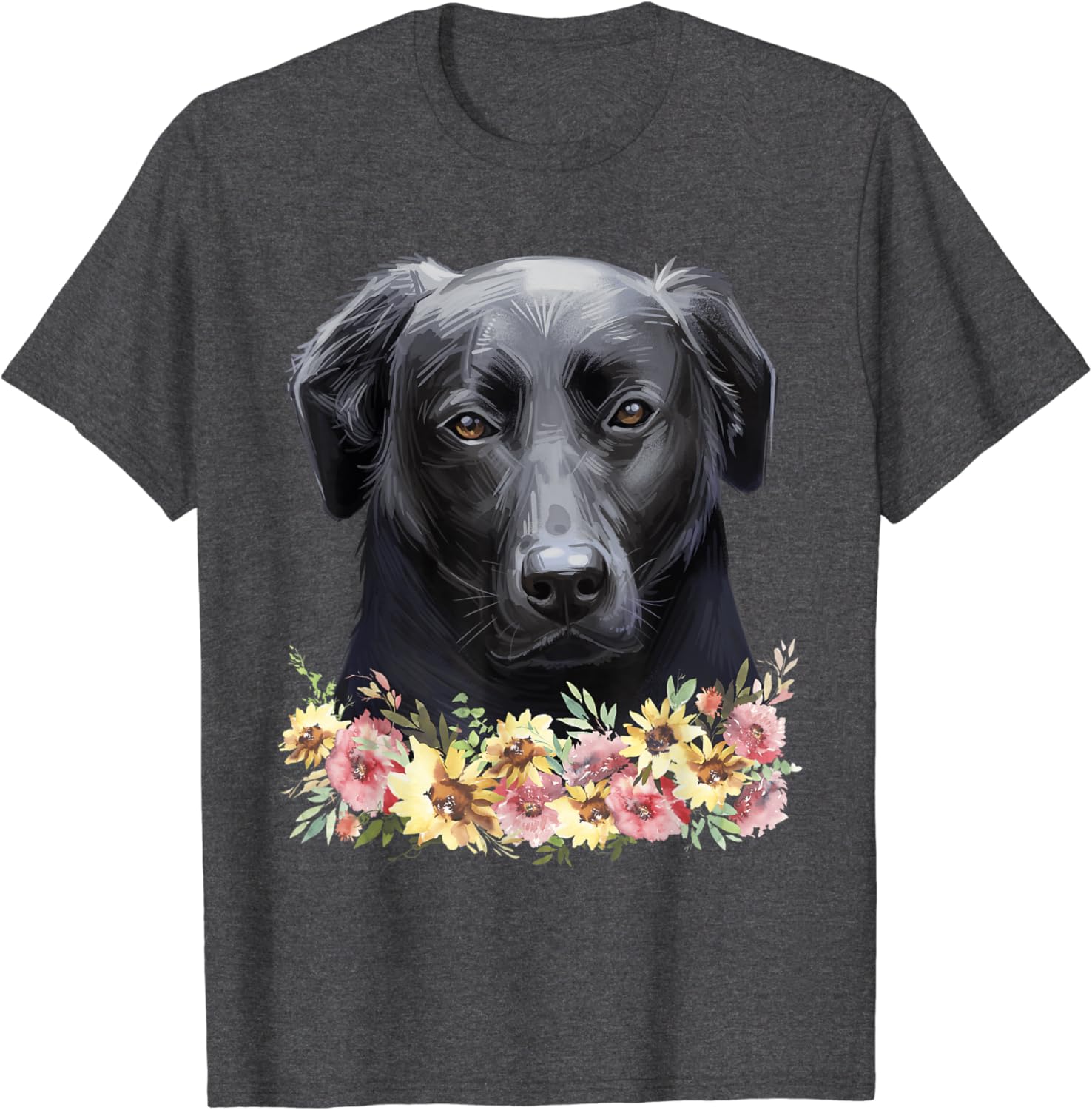 Black Labrador Shirt Gifts Floral Lab Dog T-Shirt : Amazon.co.uk: Fashion