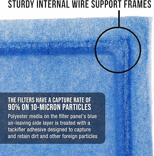 Miniatura 4 de Master Elite - Panel de filtro de admisión pegajoso para cabina de pintura de alta calidad, 20 x 20 pulgadas, caja de 20 unidades, marco de alambre